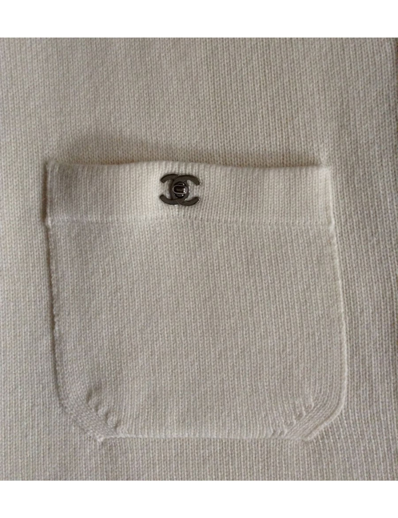 veste longue  CHANEL écrue cachemire t38 fr