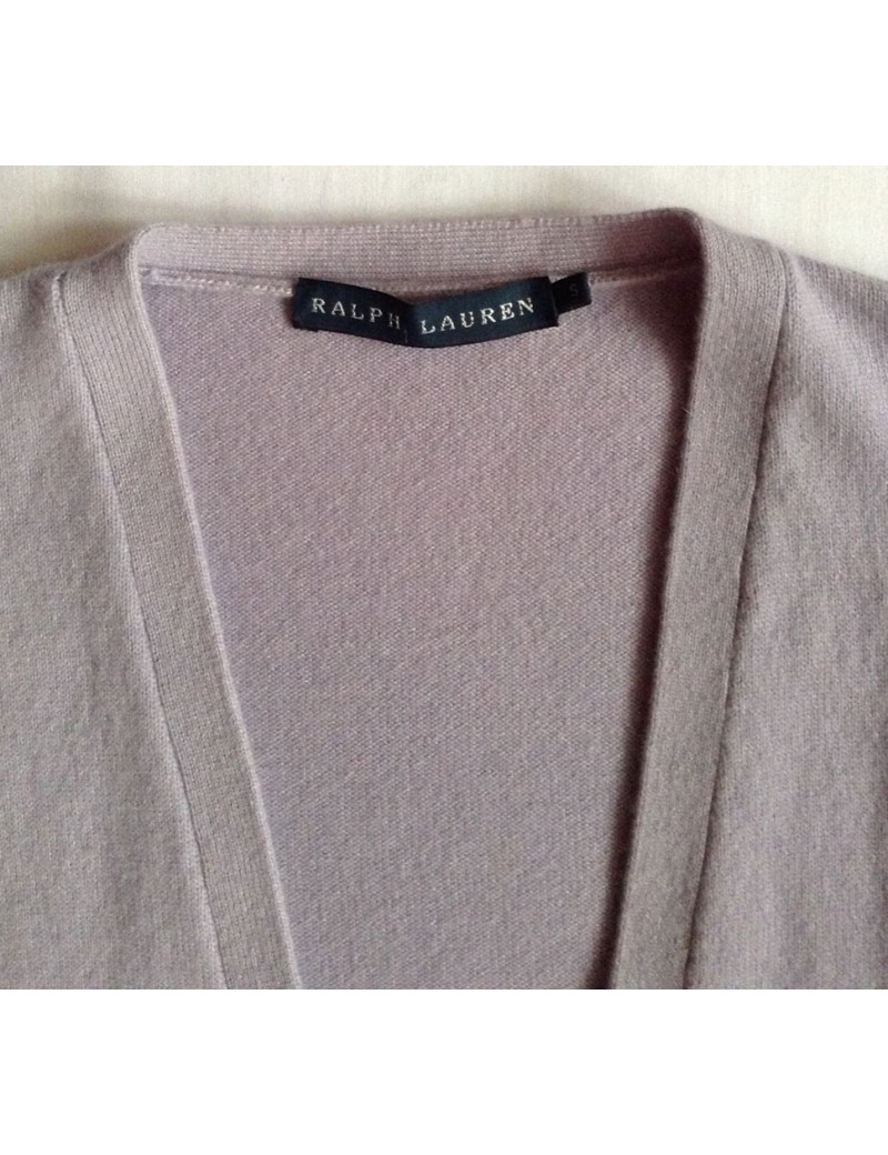 gilet RALPH LAUREN cachemire mauve t S