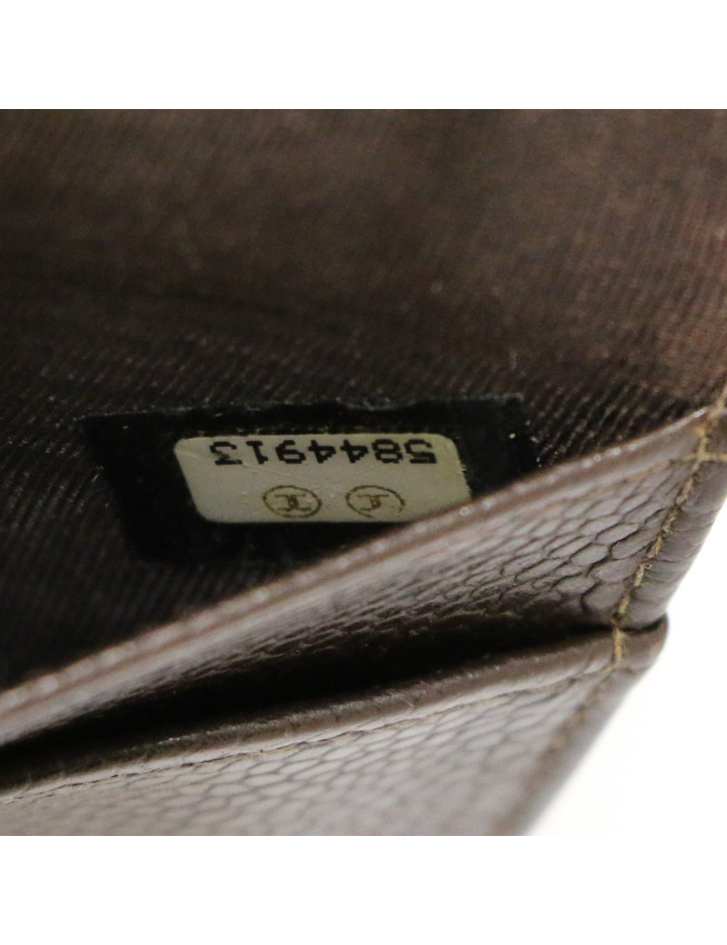 Porte agenda vintage CHANEL cuir marron