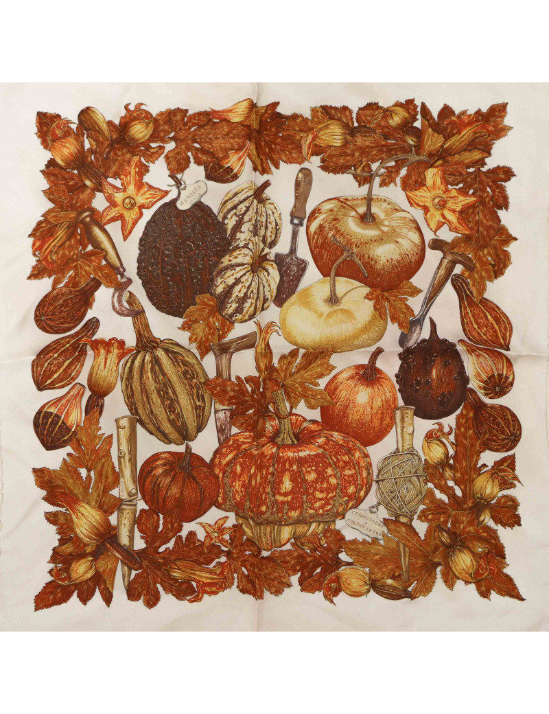 Petit carré HERMES Citrouilles et Coloquintes