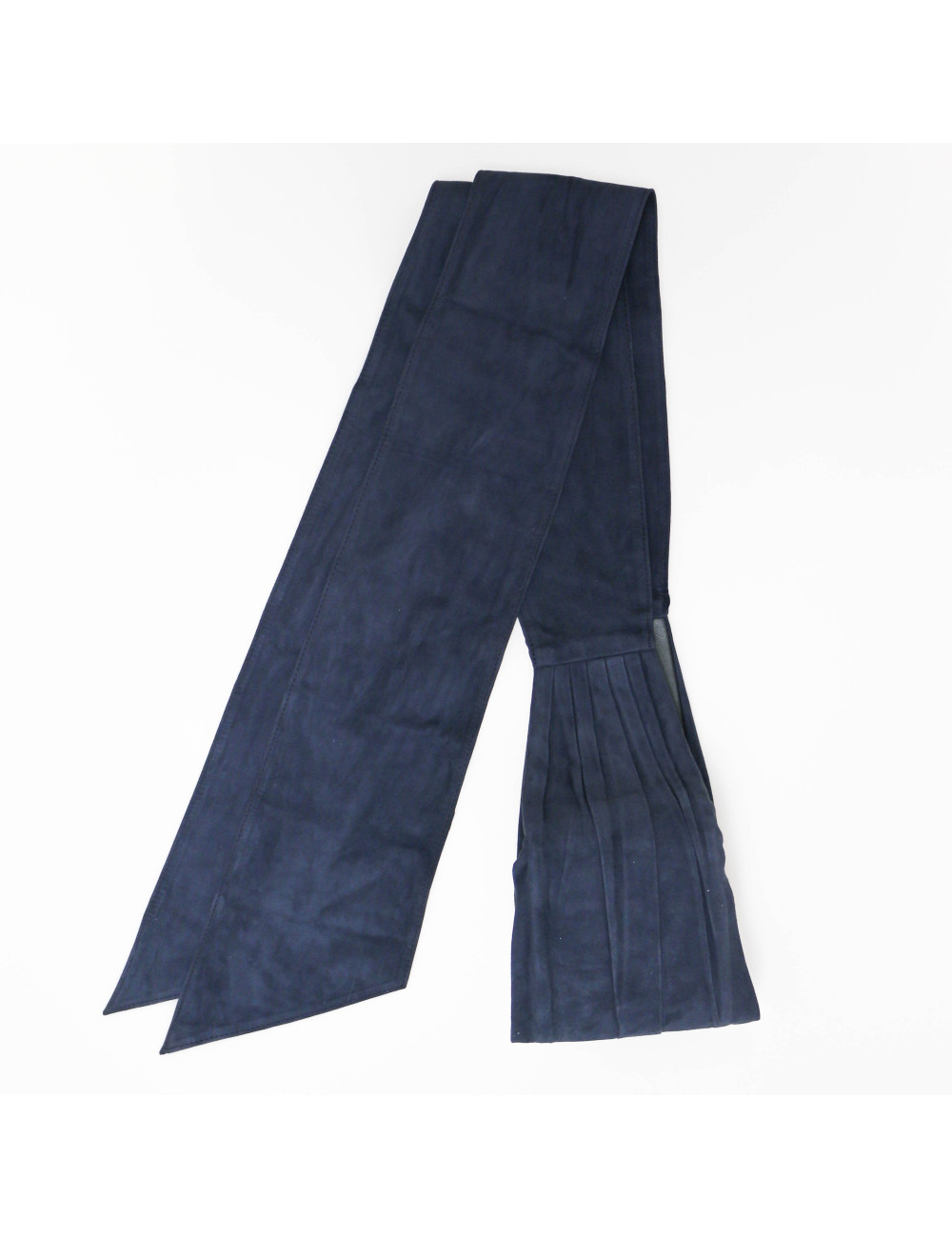 CHANEL blue suede calfskin wide belt