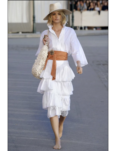 Large ceinture CHANEL veau velours bleu 2