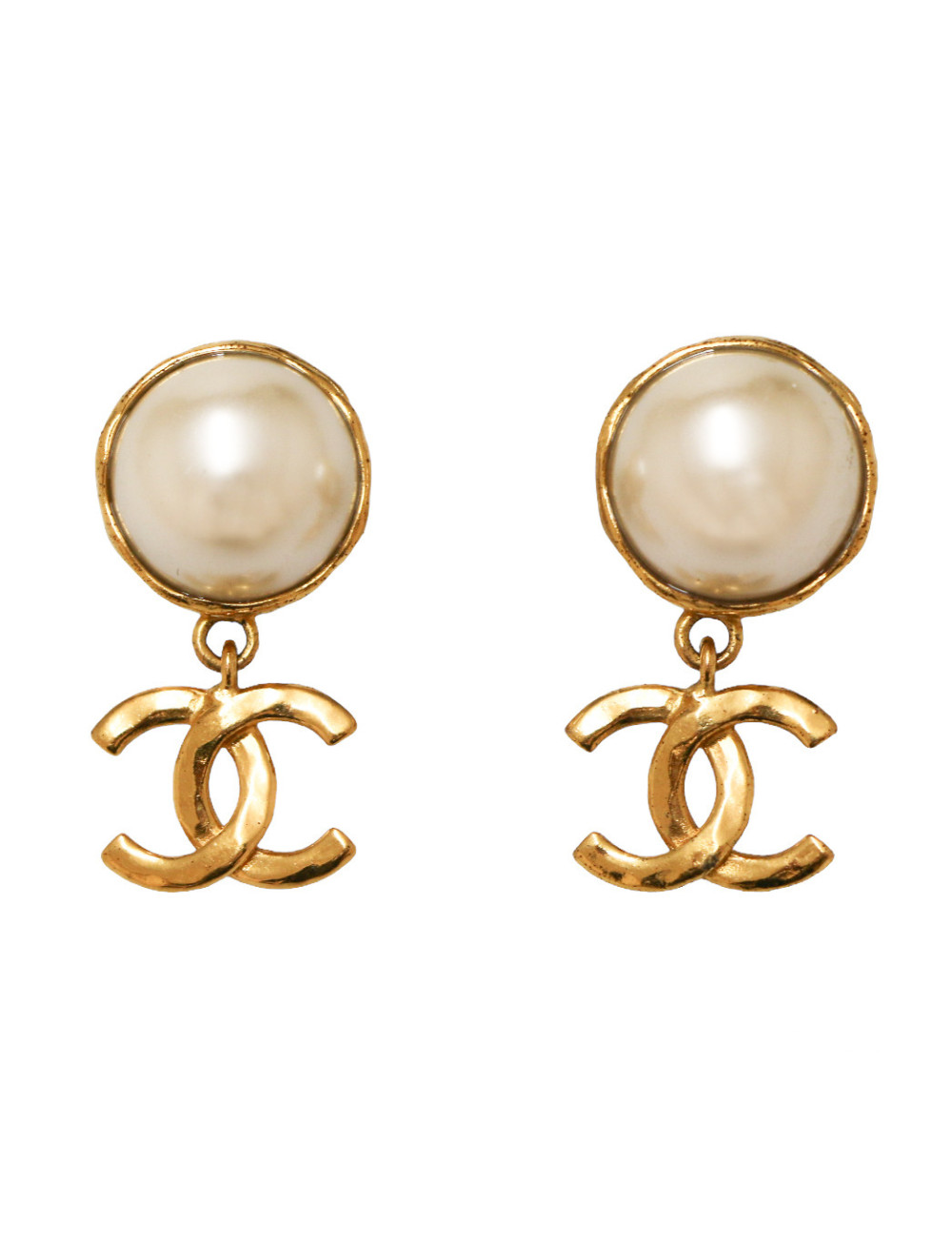 Clips CHANEL ronds perles nacrées