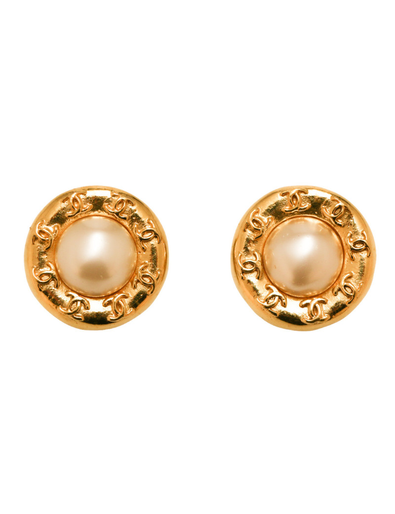 Clips CHANEL perles nacrées