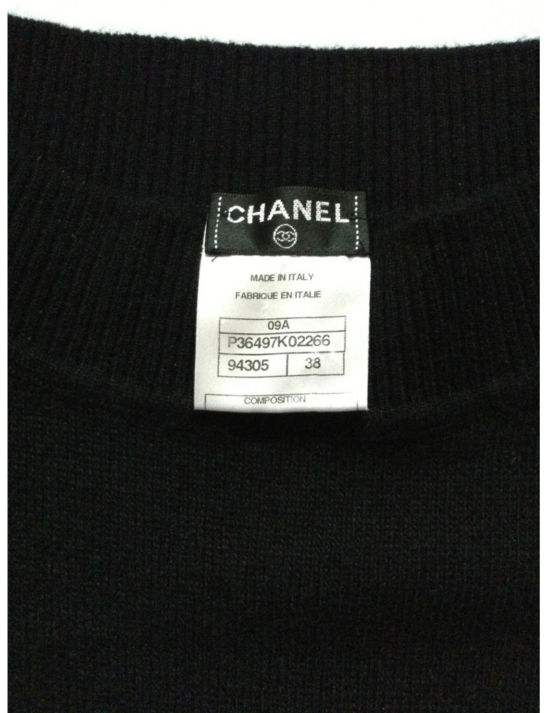 robe CHANEL t 38 cachemire noire
