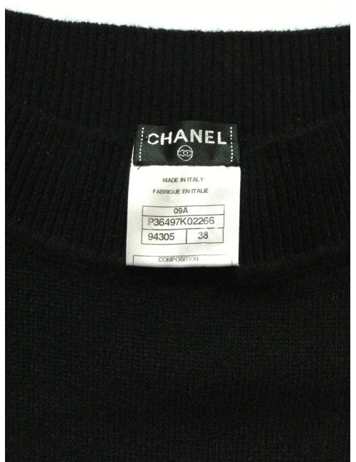 Robe CHANEL T38Fr en cachemire noire
