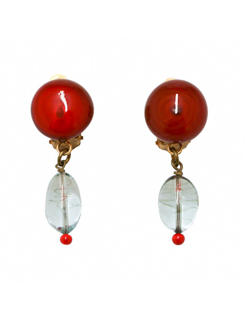 Clips MARGUERITE DE VALOIS pâte de verre