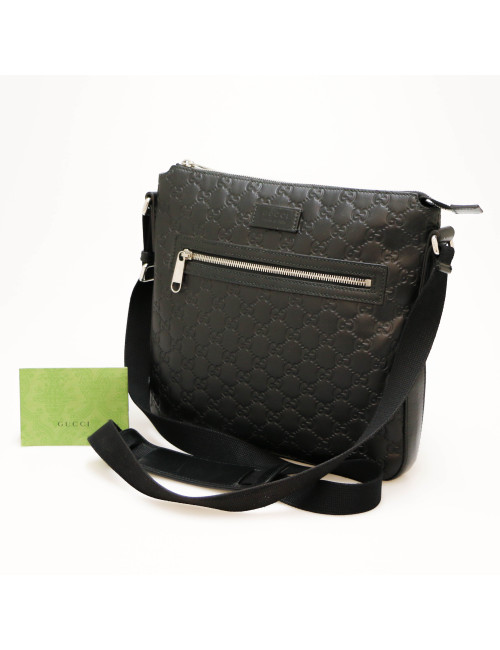 Sacoche GUCCI cuir embossé