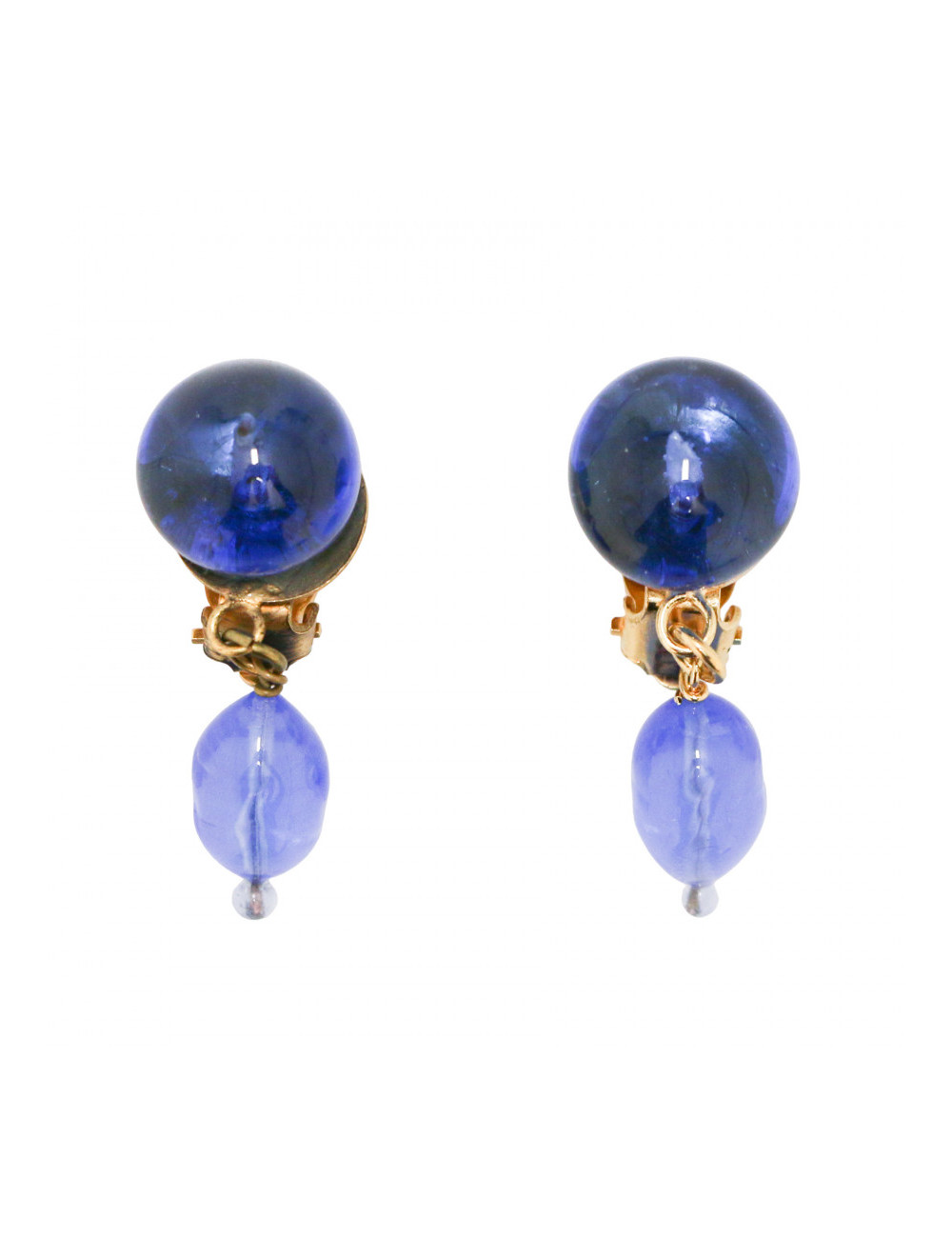 Clips d'oreille MARGUERITE DE VALOIS pâte de verre