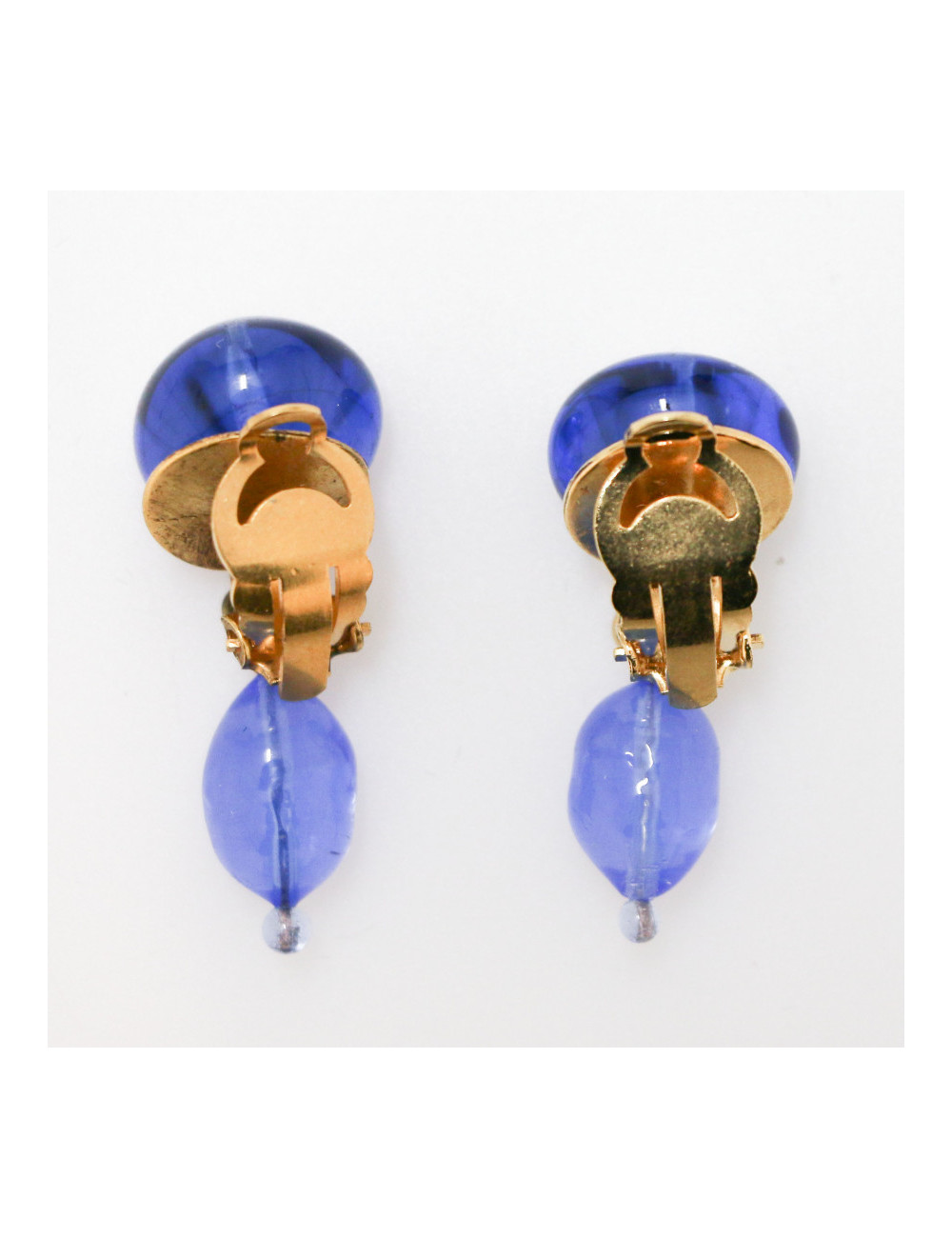 Clips d'oreille MARGUERITE DE VALOIS pâte de verre