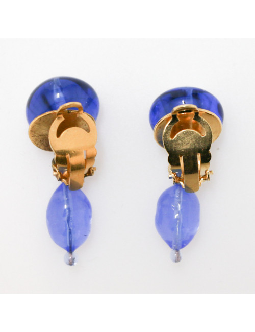 Clips d'oreille MARGUERITE DE VALOIS pâte de verre