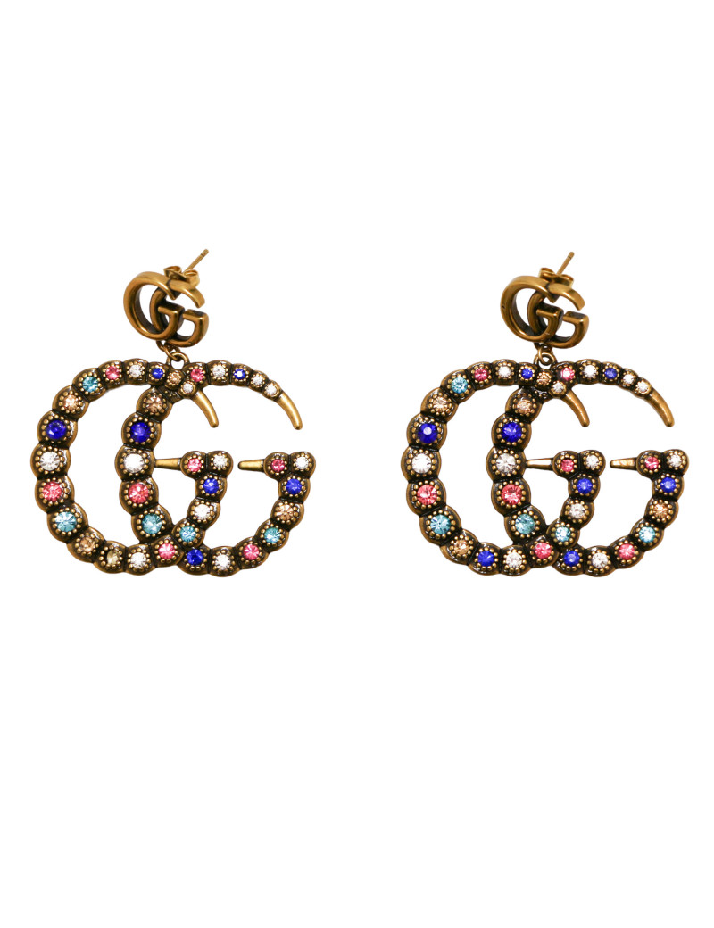 Clous pendants GUCCI strass multicolres