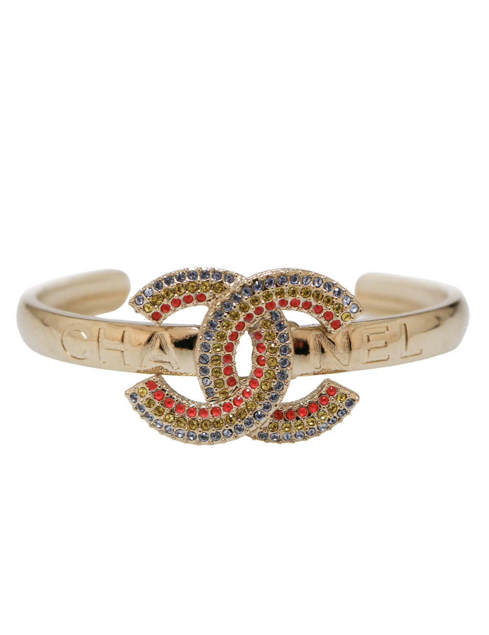 Bracelet CHANEL CC strass multicolore