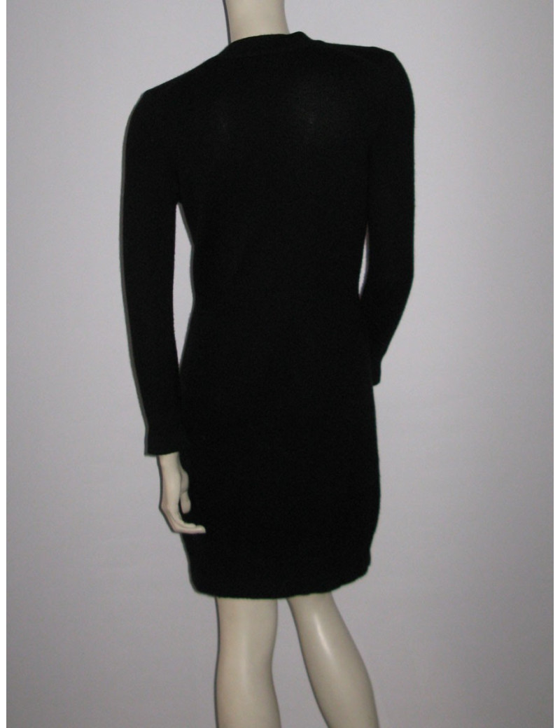 Gilet long CHANEL T36 cachemire noir