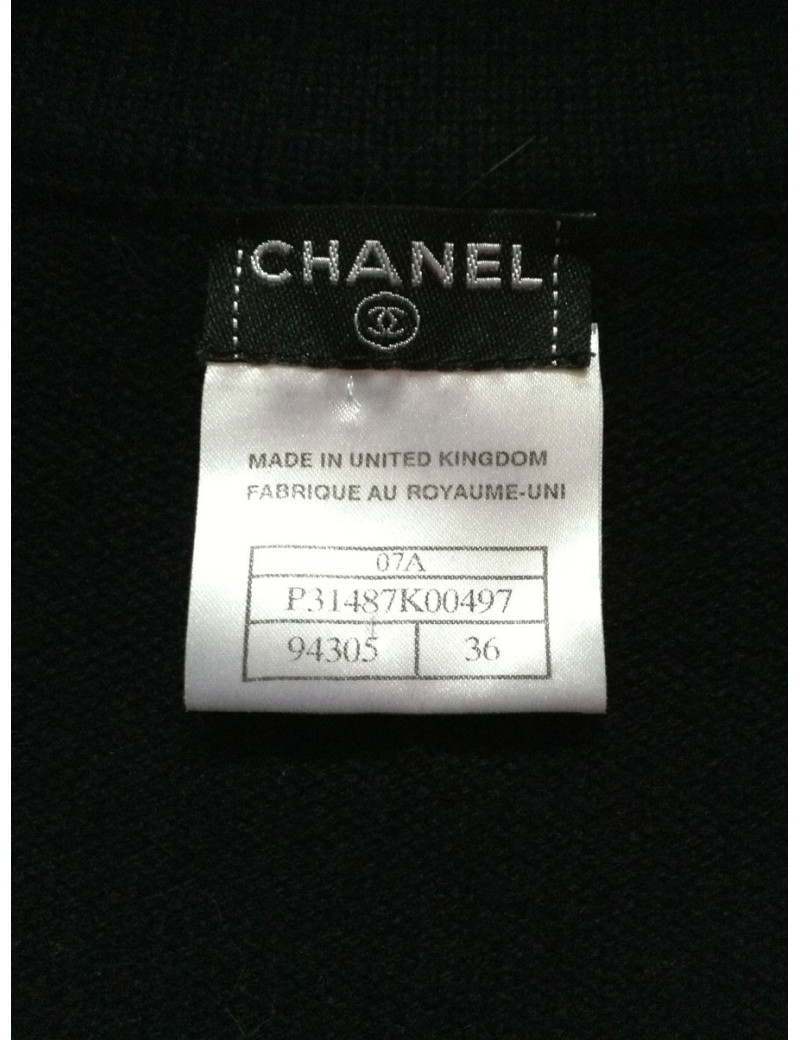 gilet long CHANEL t36 cachemire noir