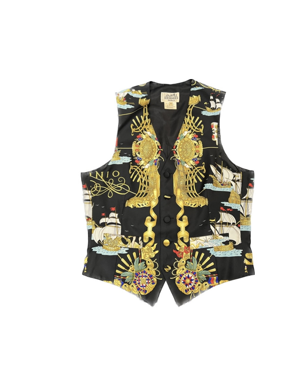 Gilet  T 42 HERMES Christophe Colomb soie