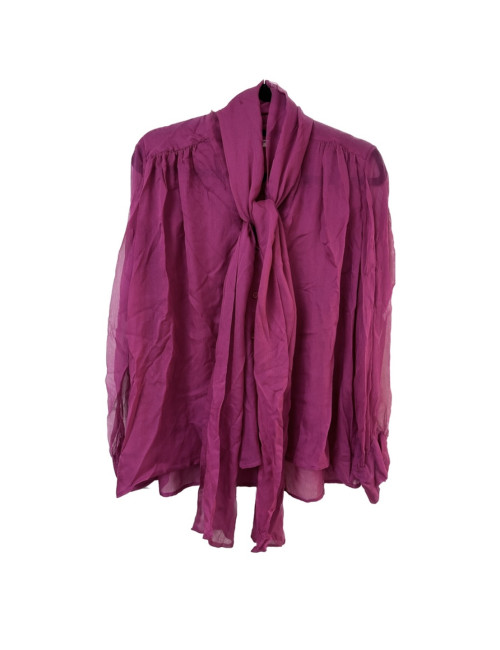 Blouse YSL YVES SAINT LAURENT voile fushcia