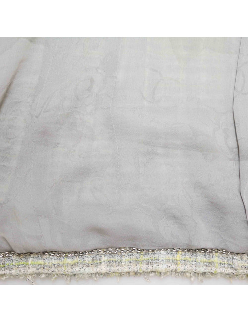 Veste CHANEL tweed vert et gris T38