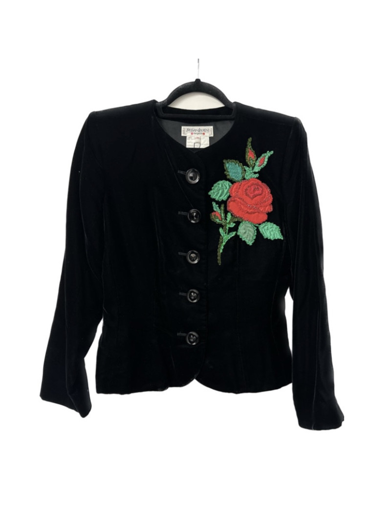 Veste YSL YVES SAINT LAURENT Rive Gauche velours noir