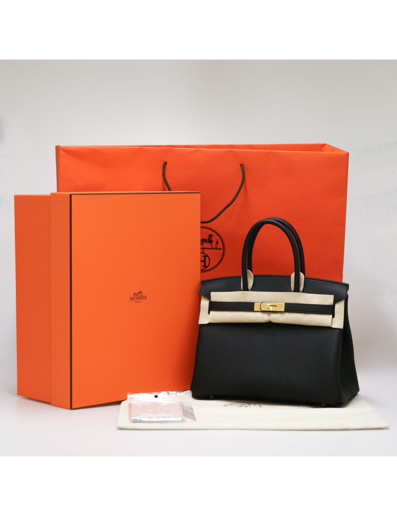 Birkin 30 HERMES togo noir doré