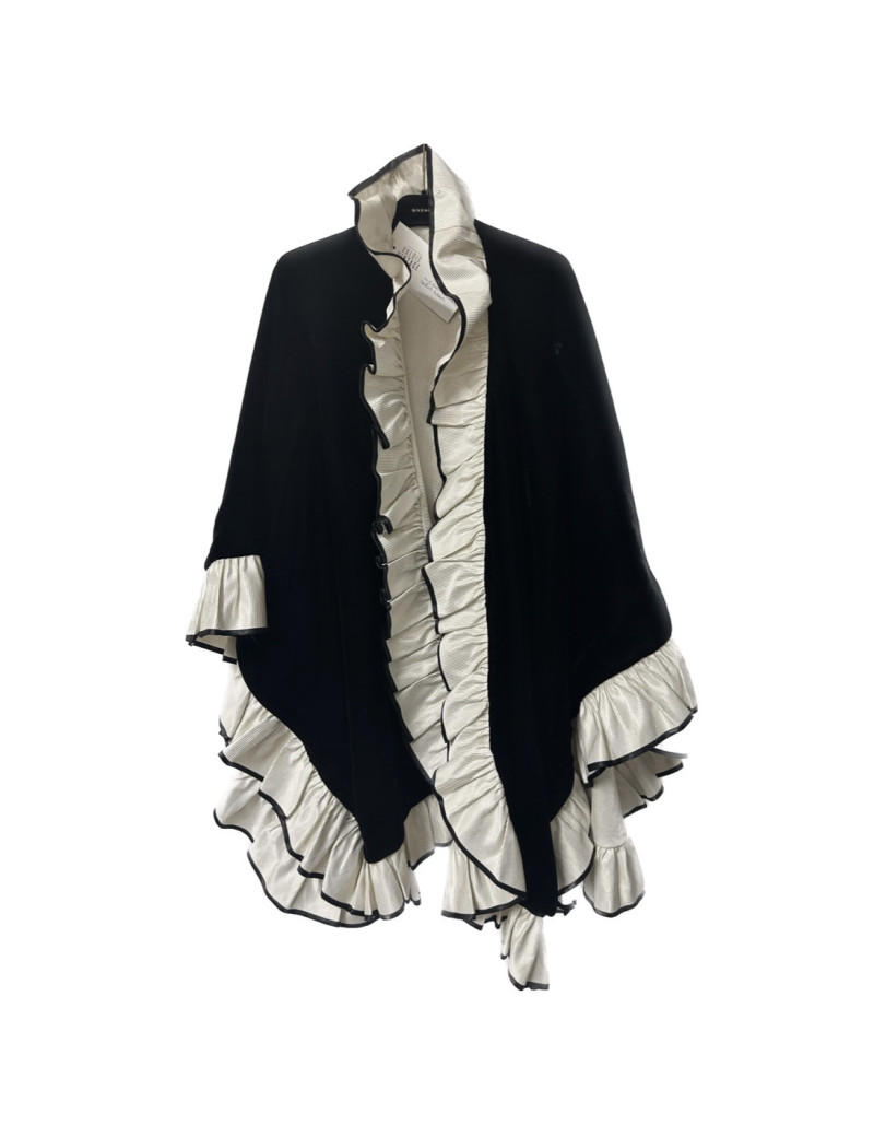 Cape velours noir doublée blanc