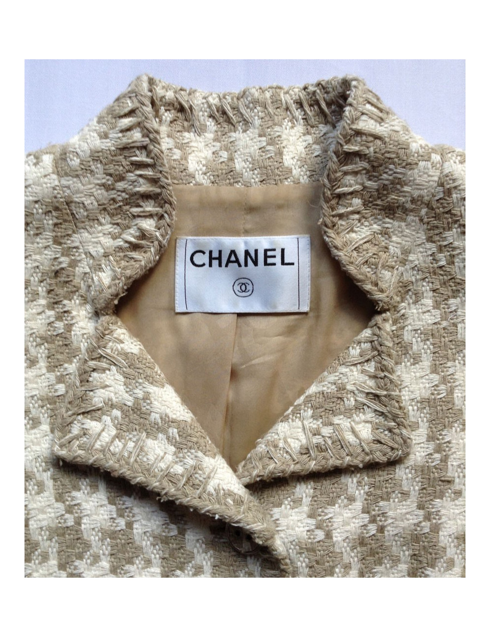 Veste CHANEL écrue et beige T40Fr