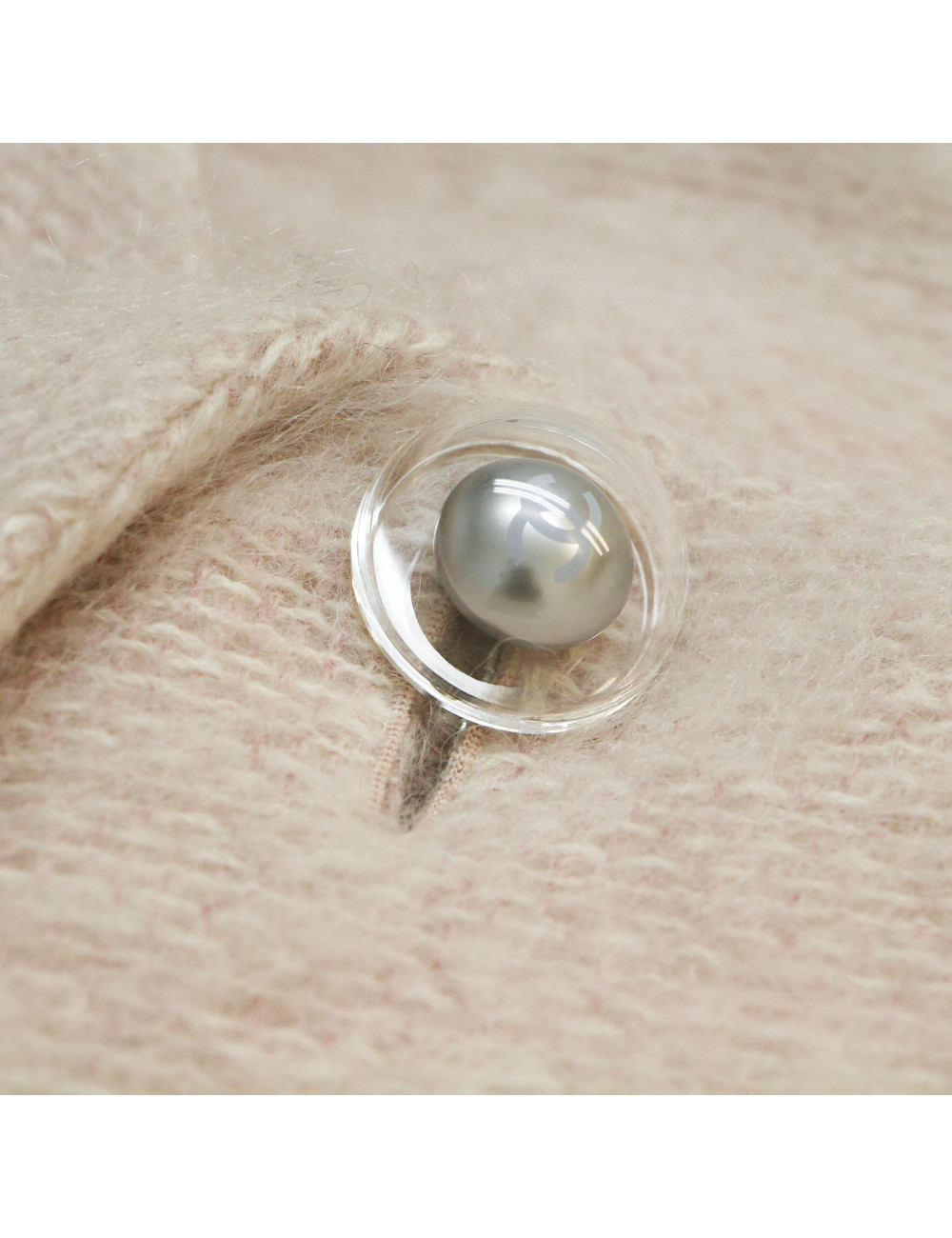 Manteau CHANEL t38 mohair rose pale