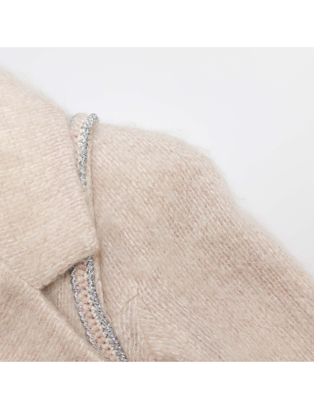 Manteau CHANEL t38 mohair rose pale