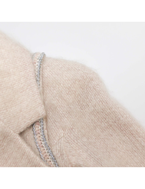 Manteau CHANEL t38 mohair rose pale