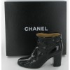 Leather varnish black CHANEL boots