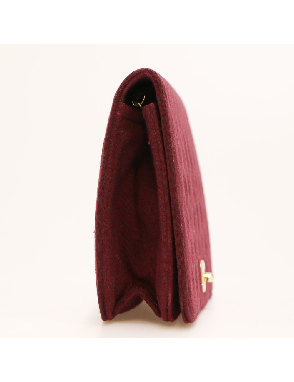 Sac CHANEL jersey bordeaux Vintage