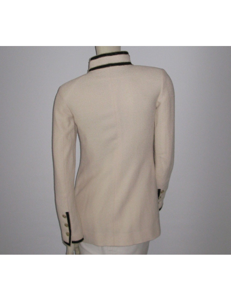 Veste CHANEL col officier écru T36Fr