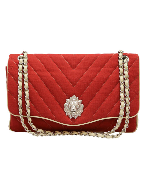 Sac Léo Chevron CHANEL jersey brique