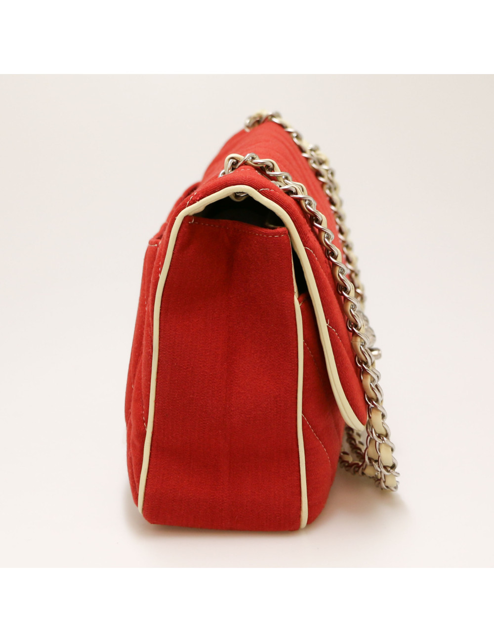 Sac Léo Chevron CHANEL jersey brique