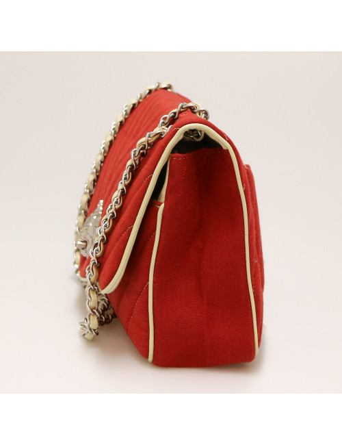 Sac Léo Chevron CHANEL jersey brique