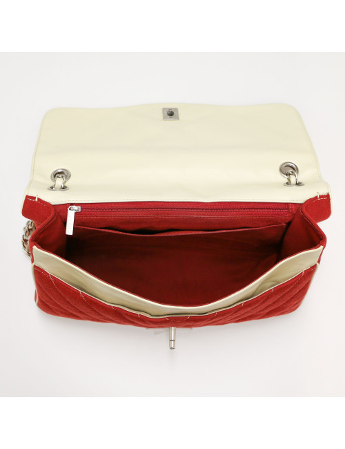 Sac Léo Chevron CHANEL jersey brique