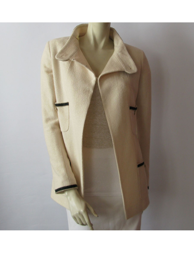 Veste CHANEL col officier écru T36Fr
