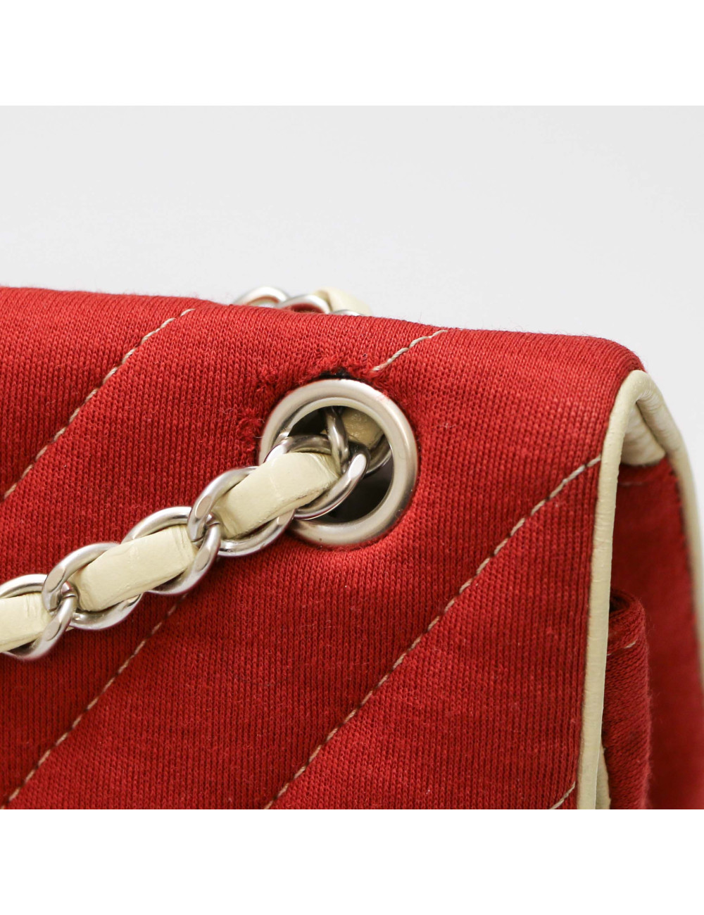 Sac Léo Chevron CHANEL jersey brique