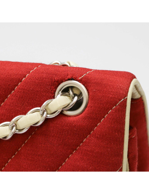 Sac Léo Chevron CHANEL jersey brique