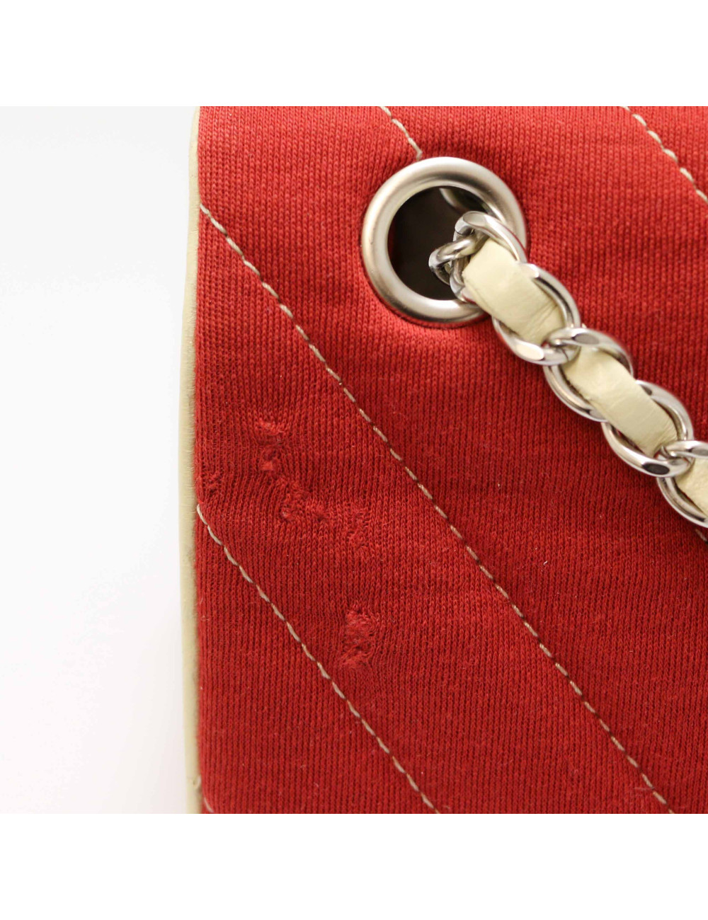 Sac Léo Chevron CHANEL jersey brique