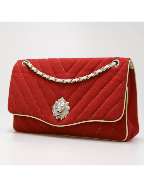 Sac Léo Chevron CHANEL jersey brique