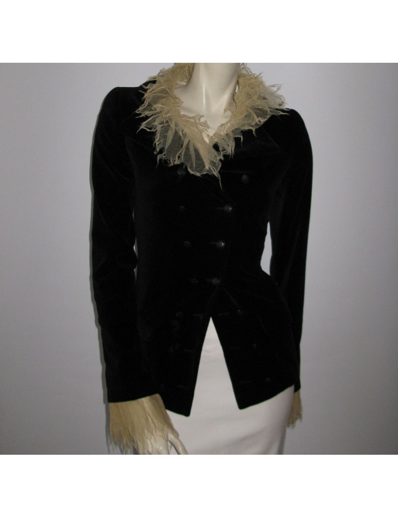veste CHANEL T 36 velours noir