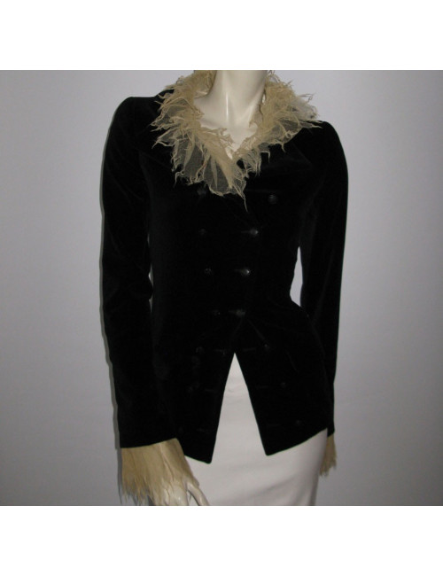 veste CHANEL T 36 velours noir