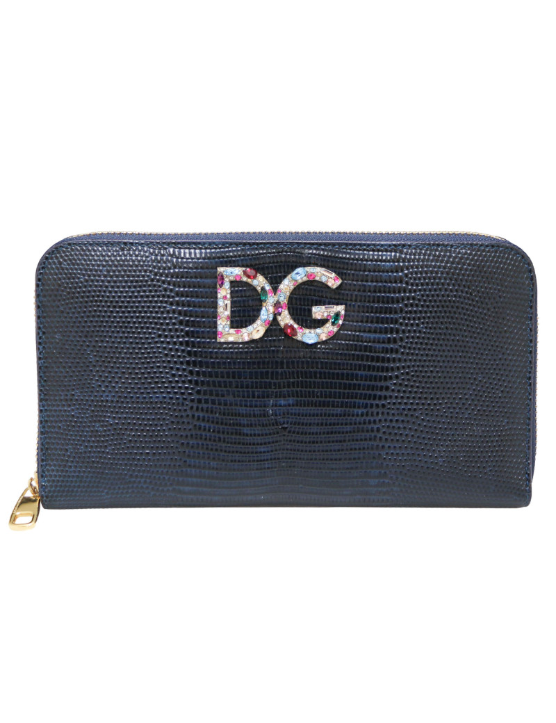 Compagnon DOLCE & GABBANA façon lézard bleu
