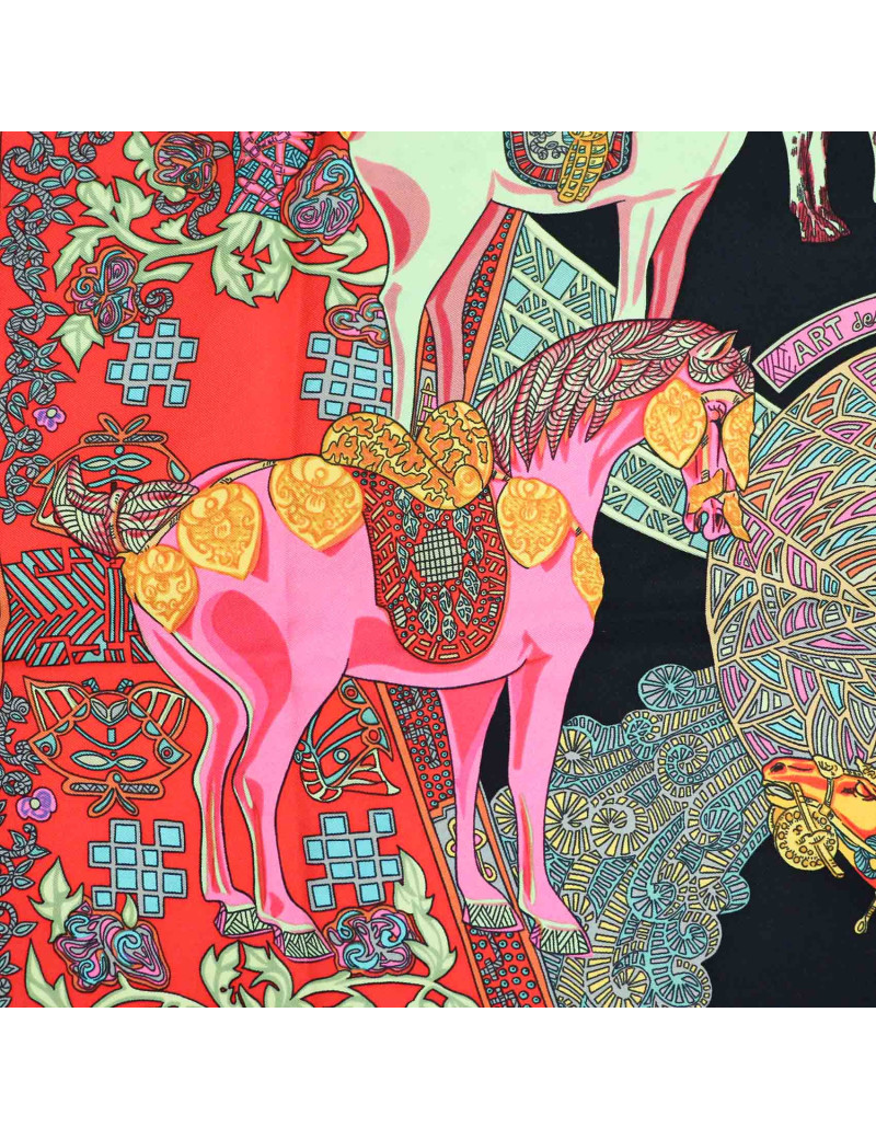 Carré HERMES Art de Steppes soie