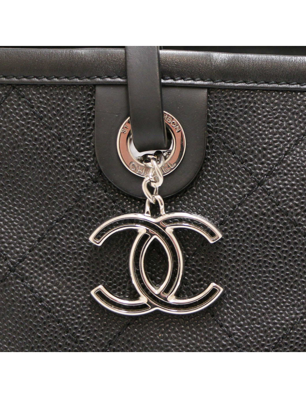 CHANEL Black Grained Tote