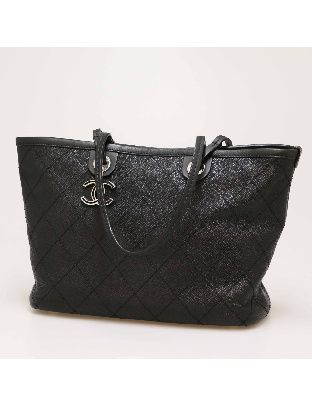 CHANEL Black Grained Tote
