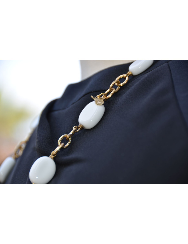 Collier Croix blanc Marguerite de Valois