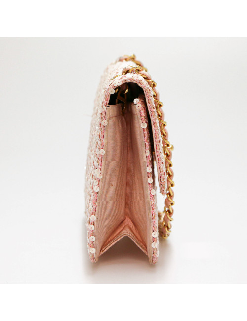 Sac à main CHANEL sequins rose