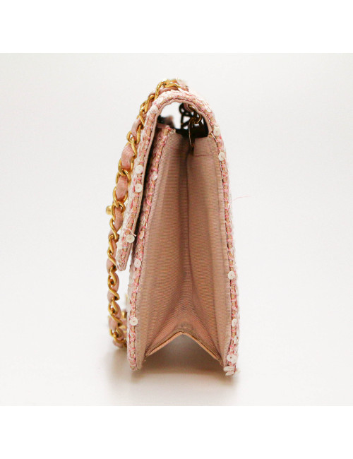 Sac à main CHANEL sequins rose